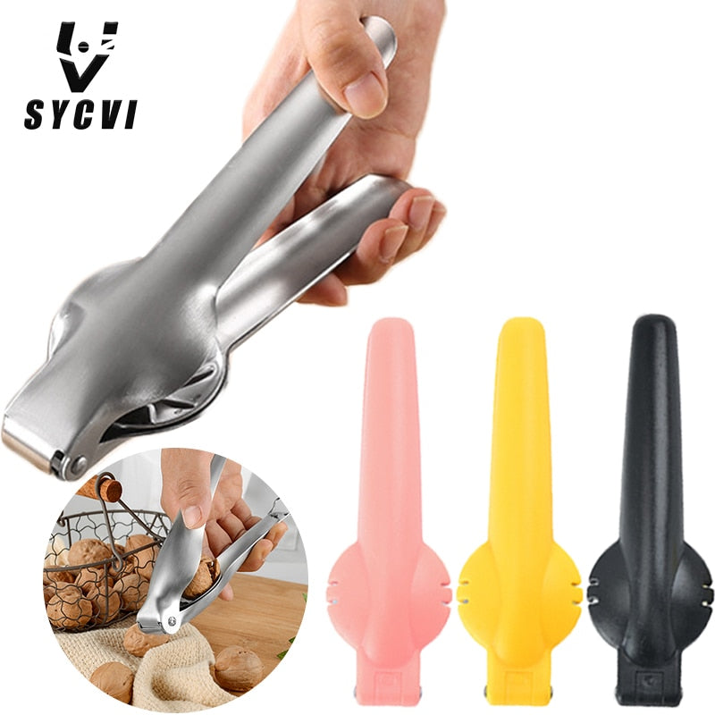Nutcracker Chestnut Clip, 2 in 1 Stainless Steel Quick Nuts Cracker Kitchen Tools Chestnut Clip Walnut Pliers Metal Sheller Nut Opener Cutter Gadgets