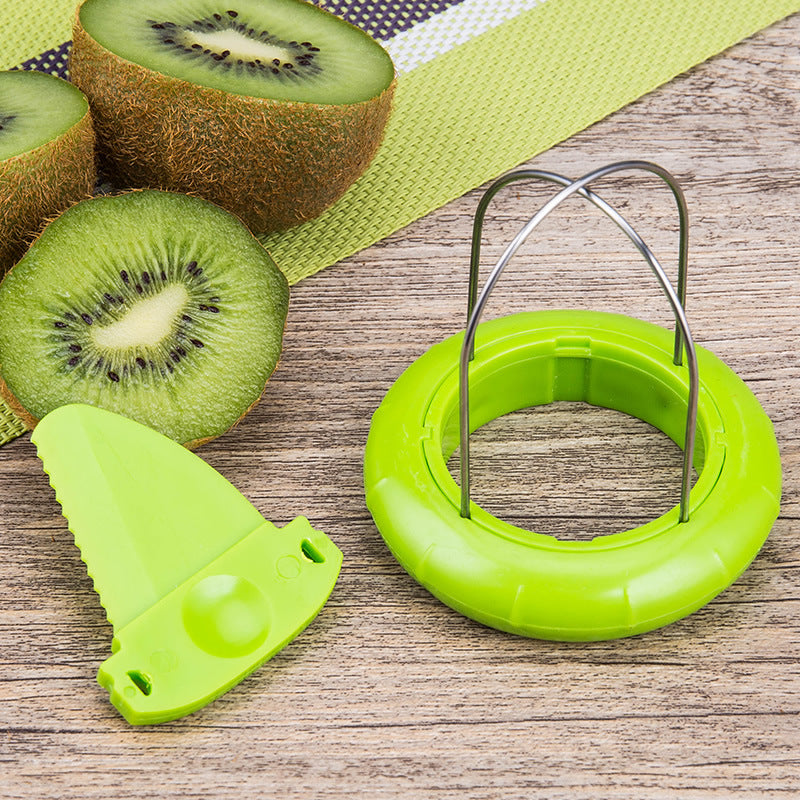 Kiwi Cutter Peeler Kitchen Gadgets Tools Slicer Kiwi Fruit Slicer for Peeling & Quartering, Slices Fruit for Fruit Salad & Snacking (Green)